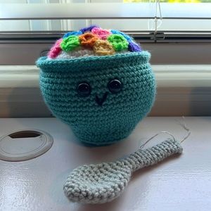 Crochet Cereal Bowl & Spoon